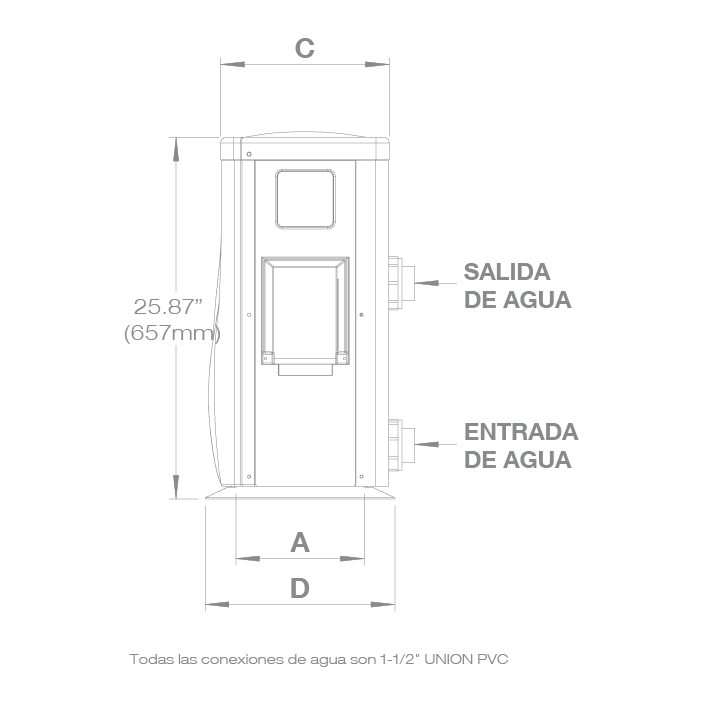 Vista de bomba de calor para piscina Rheem - Crosswind